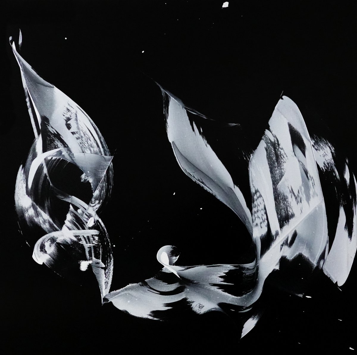 Expressive Abstract Acrylic Painting By Newel Hunter, 48 X 48", Slipstreamer, Original Artwork