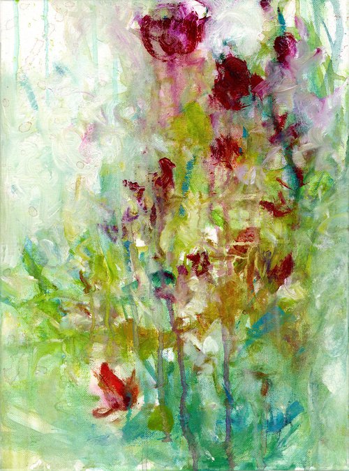 Floral Lullaby 34 - Flower Oil Painting by Kathy Morton Stanion by Kathy Morton Stanion
