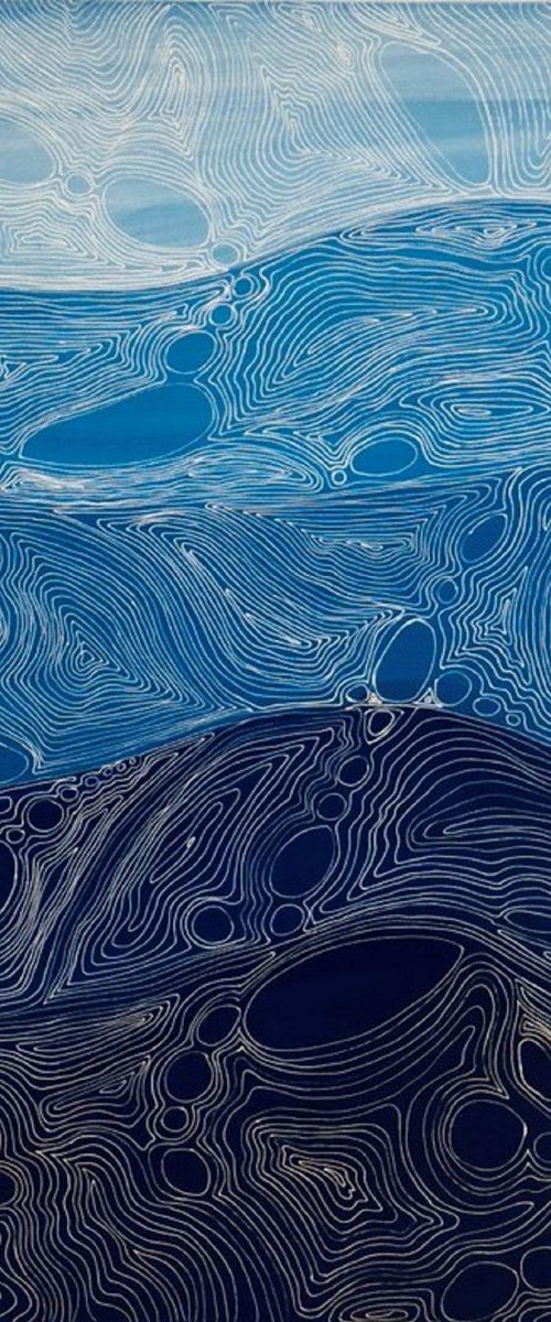 Abstract Shades of Blue CZ19007 by Carol Zsolt