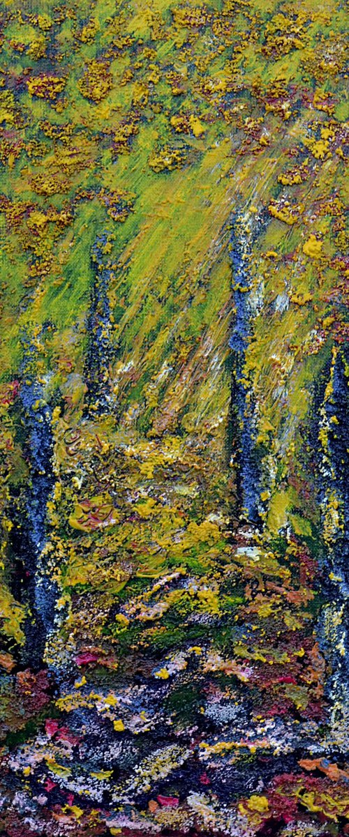 Emotion sylvestre. Heavy textured painting. by Thierry Vobmann. Abstract .