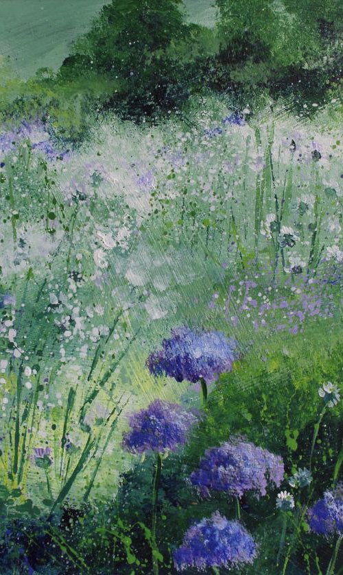Early morning in the purple and white garden by Valerie Jobes