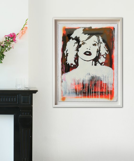 Atomic Orange - (56x74cm) - Blond Girl - Spray paint