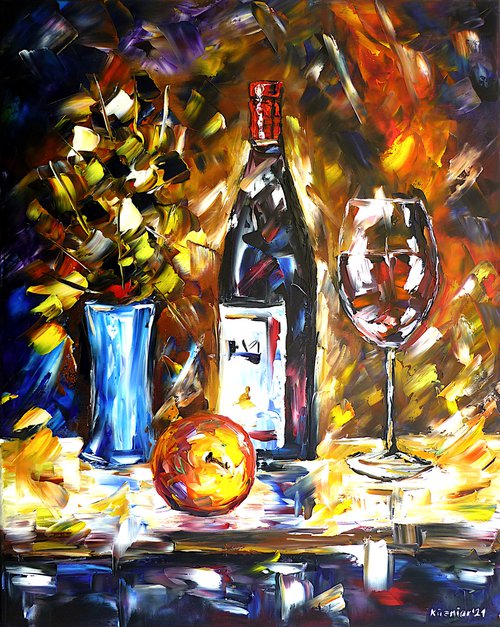 Wine Still Life by Mirek Kuzniar