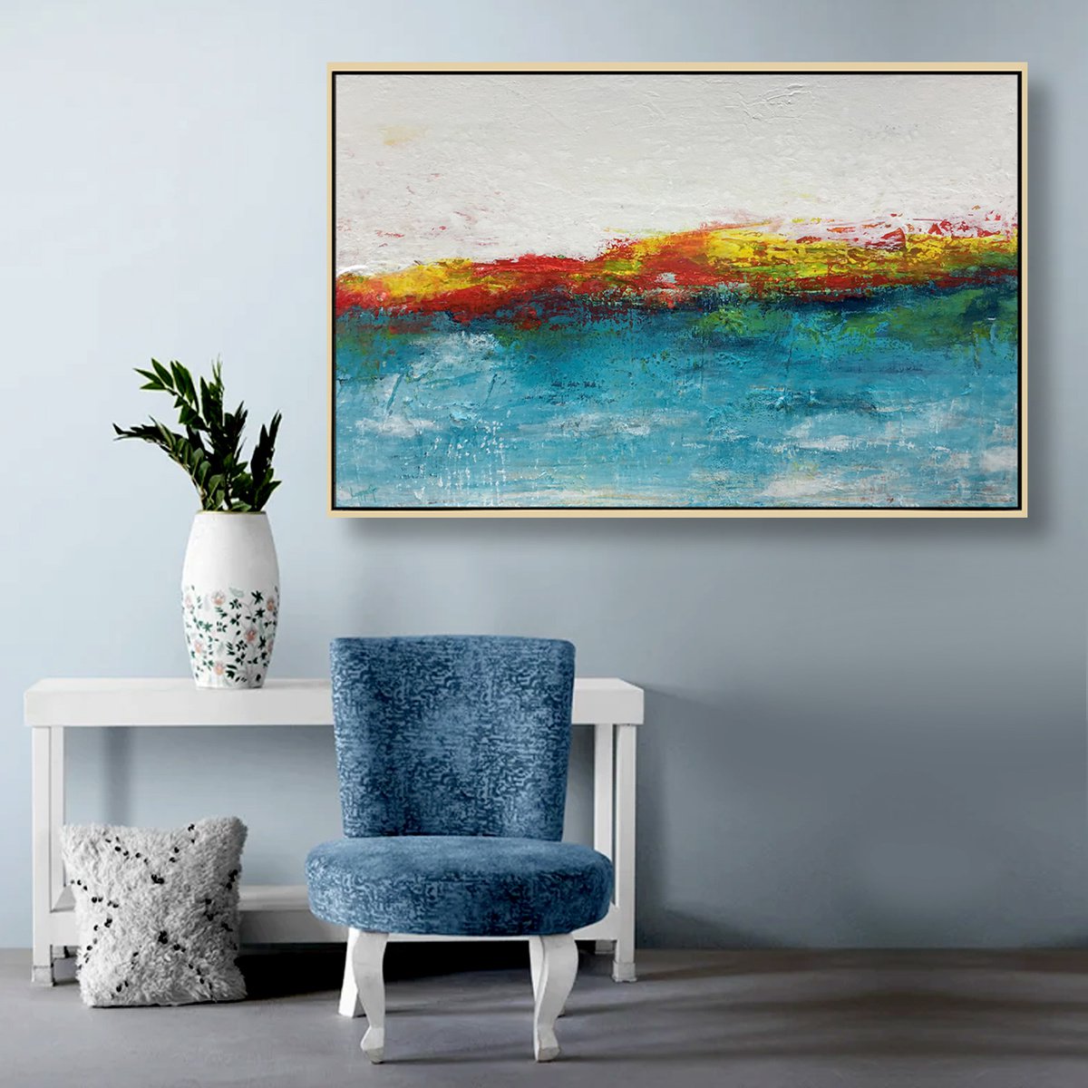 Abstract Acrylic Painting By Lynne Godina-Orme, 37 X 25", Embrace The Moments, Original Artwork