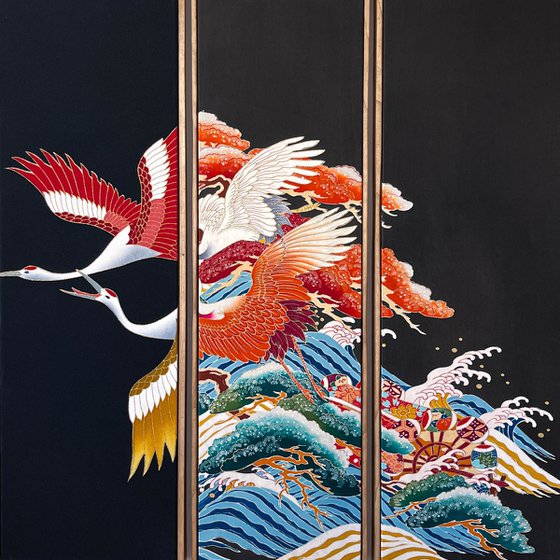 Cranes through Generations (Kimono)