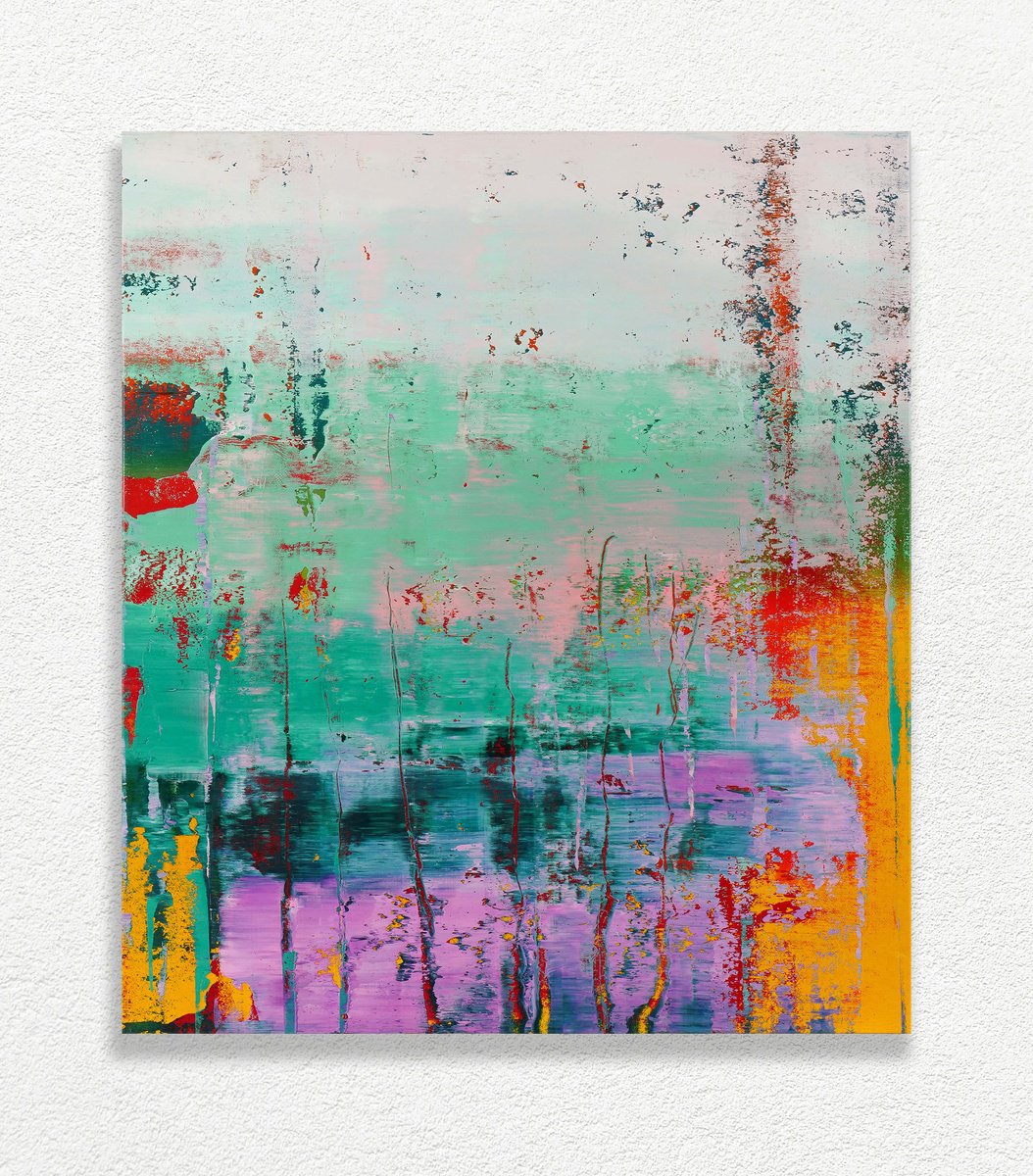 Organic Abstract Oil Painting By Vadim Shamanov, 23 X 27", The Longest Summer I, Original Artwork