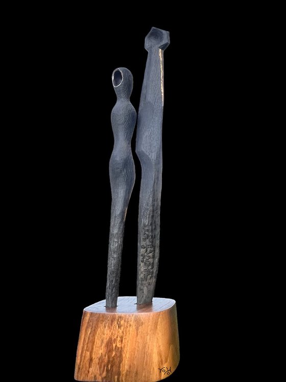 Spoon figures made of bog oak