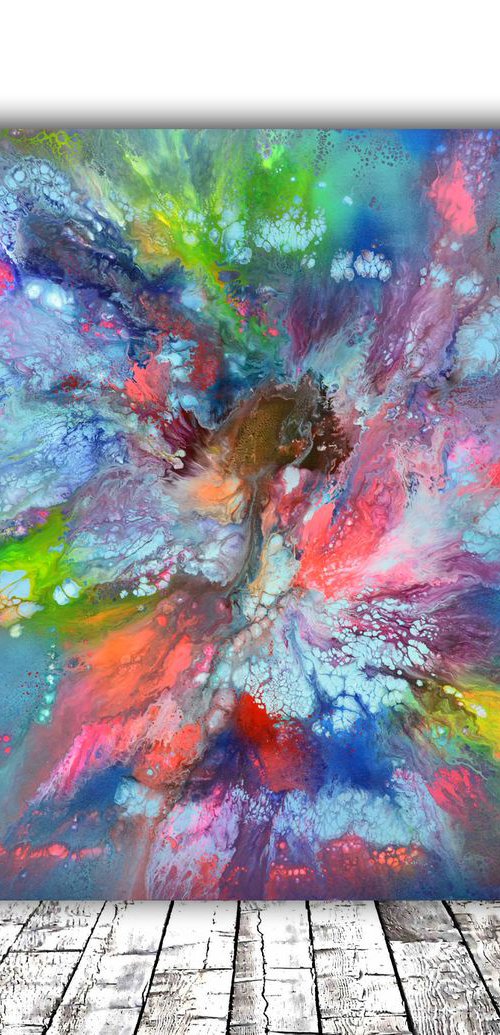 Inner Peace - XL 100x100x4 cm Big Painting,  Large Abstract Painting - Ready to Hang, Canvas Wall Decoration by Soos Tiberiu