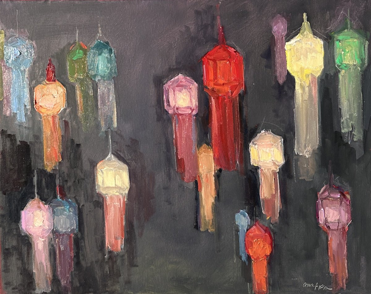 Expressive Oil Painting , Spirits Of The Night By Arun Prem, 20 X 16, Artwork For Sale On Artfinder