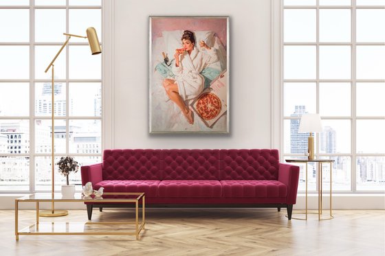 Pizza with Audrey Hepburn