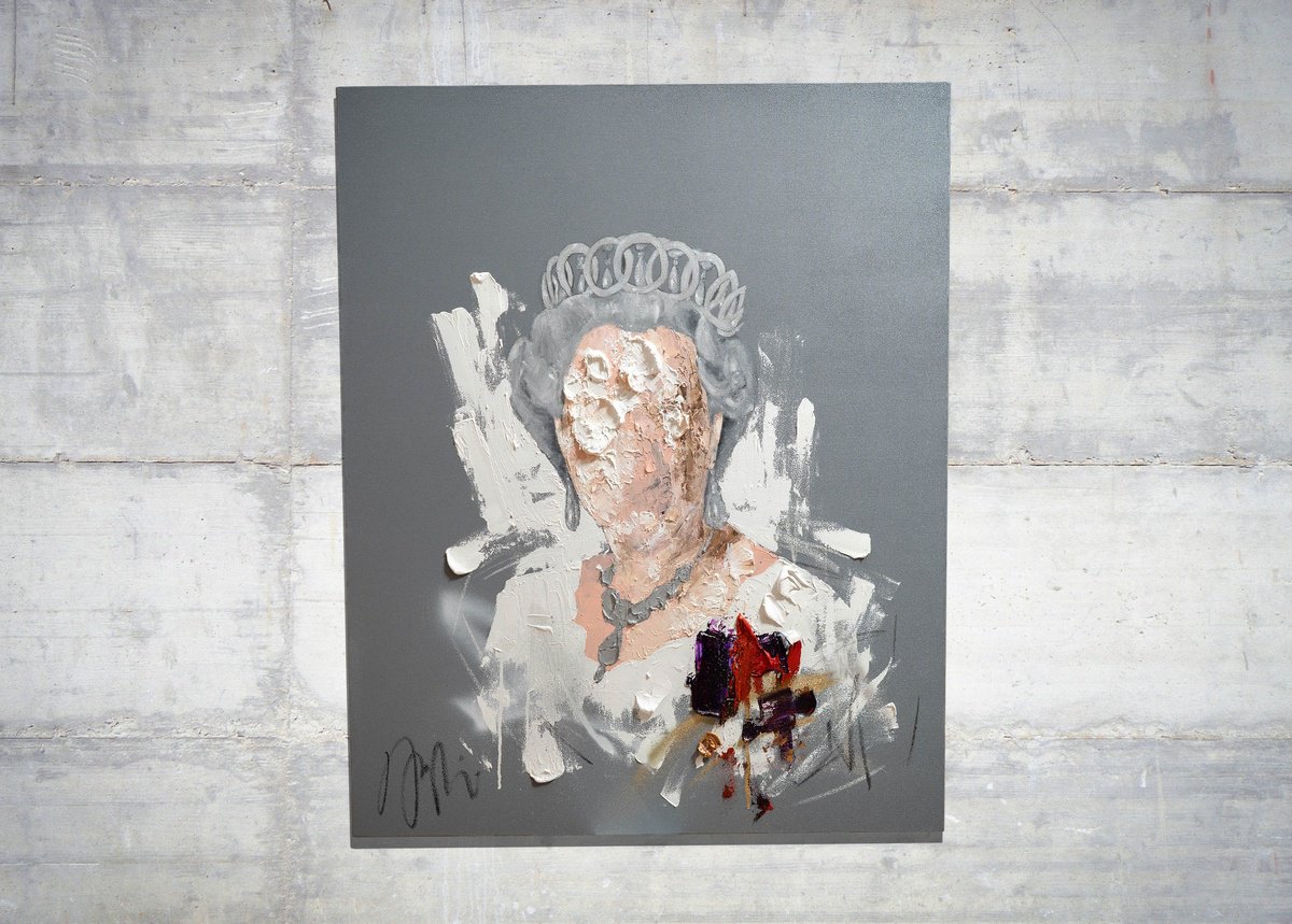 Abstract Portrait Oil Painting By Tomoya Nakano, 34 X 41", Untitled Portrait Work, Original Artwork