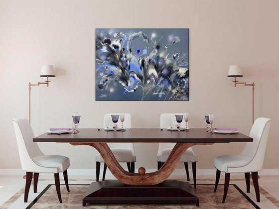 ”Silver Symphony” Abstract Painting