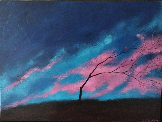 Warm sunset. new painting