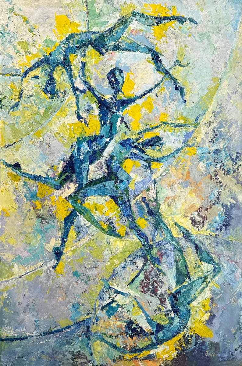 Expressive Painting , Carnival Of Shadows, Circus Series By Paola Minekov, 20 X 30, Artwork For Sale On Artfinder