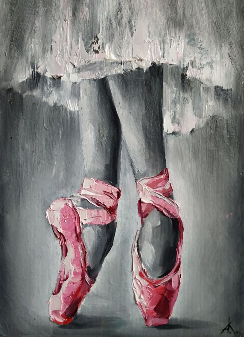Pink lightness - oil painting ballerina, painting, ballerina, dance by Anastasia Kozorez