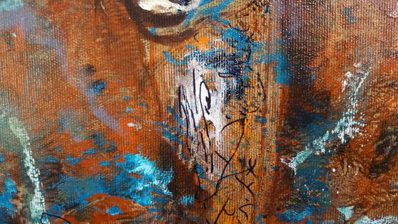 RUST COLORS SEMI ABSTRACT STILL LIFE BY O KLOSKA