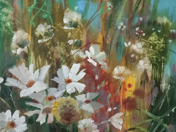 Oil painting Wildflowers Anatoly Borisovich Tarabanov nTar255