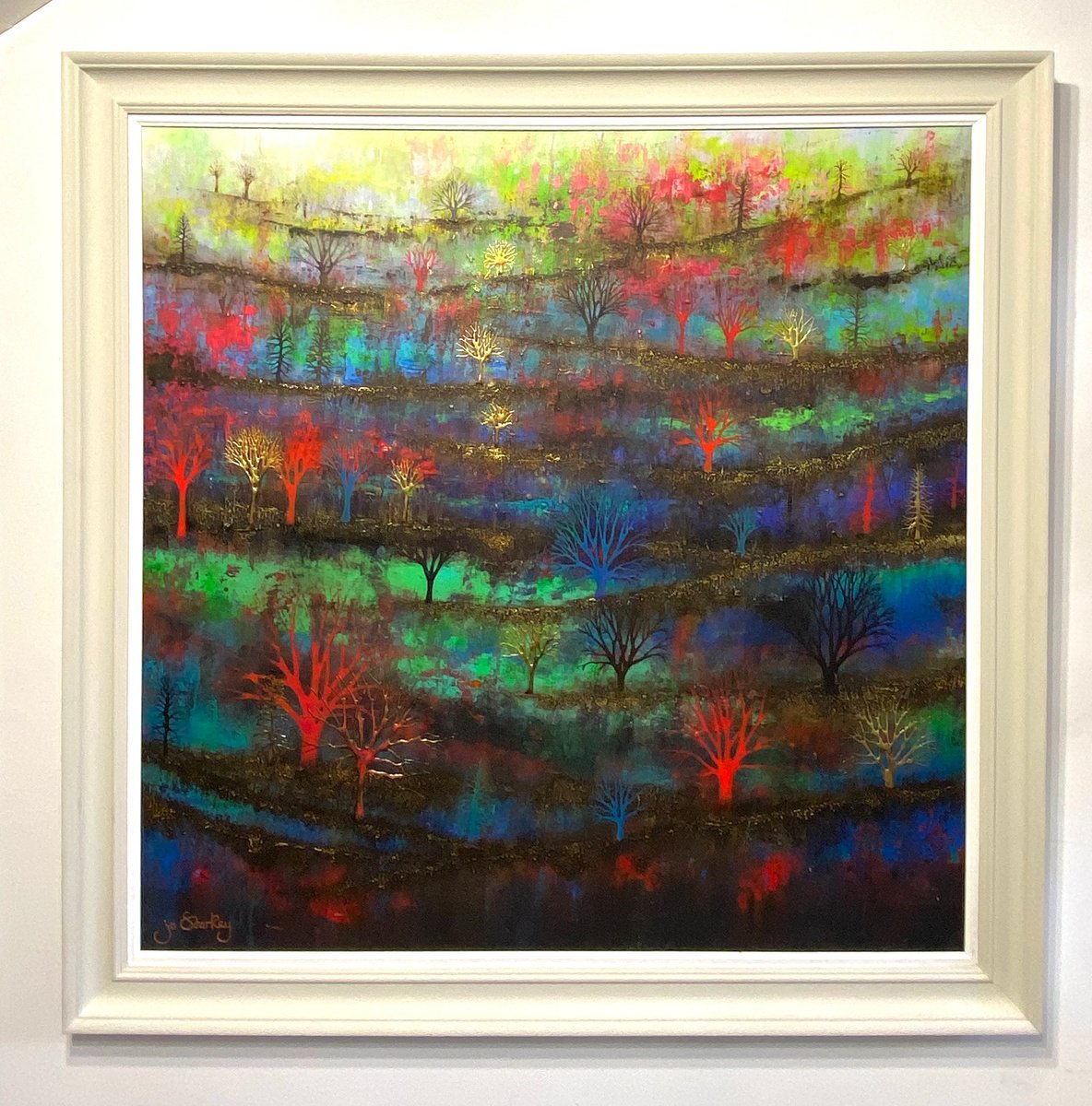 Impressionistic Landscape Acrylic Painting By Jo Starkey, 37 X 37, 