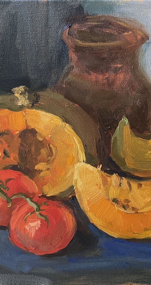 Pumpkin and tomatos by Kate Sosonna