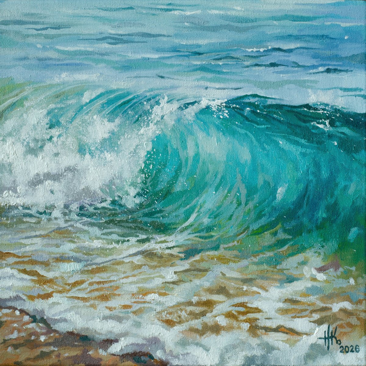 Turquoise Break By Zhanna Kondratenko, 12 X 12, Artwork For Sale On Artfinder