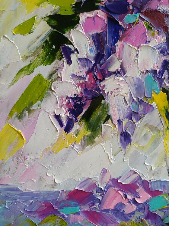 Spring inspiration - oil painting, lilac, lilac bouquet, flowers, flowers oil painting, lilac flowers, gift for wedding, spring