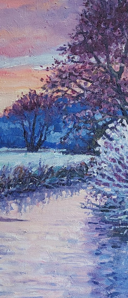 Apricot Dawn, river sunrise by Zoe Elizabeth Norman