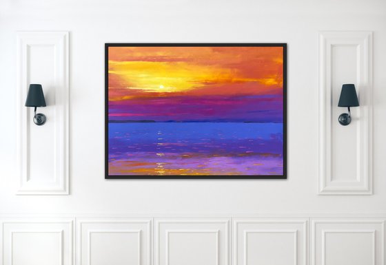 Abstract seascape painting on canvas 60-80cm