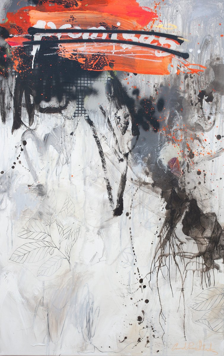 Organic Abstract Acrylic Painting By Carolina Alotus, 31 X 48, Promises, Original Artwork