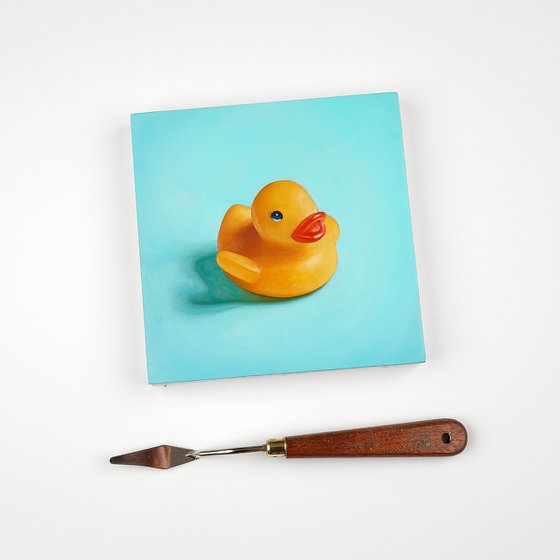 Rubber Duck on Teal