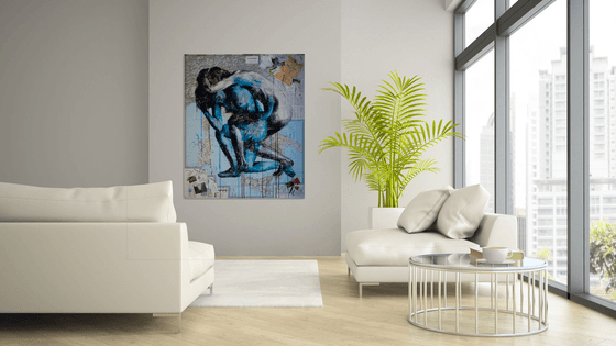 Painting of two woman on the map of Italy