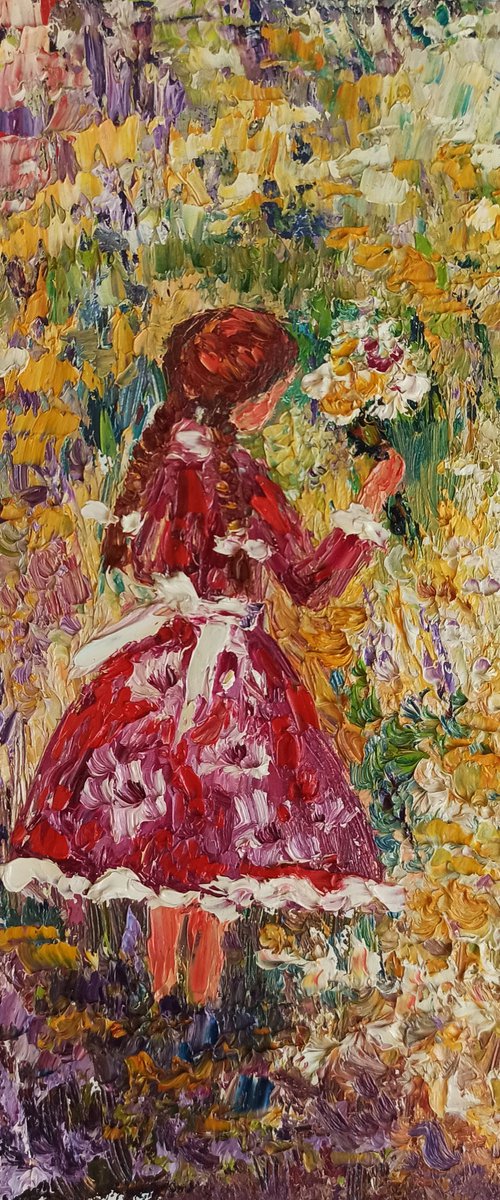 Girl with flowers by Oksana Fedorova