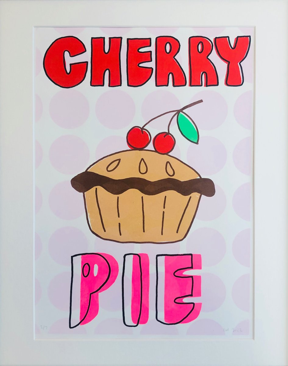 Screenprint , Cherry Pie By Becky Hobden, 16 X 20, Artwork For Sale On Artfinder