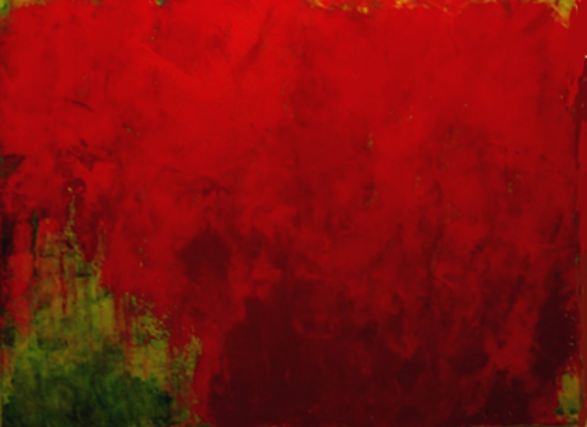 Organic Abstract Acrylic Painting By Joseph Piccillo, 40 X 30, Red And Green #2, Original Artwork