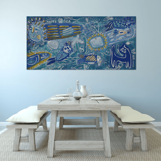 HAPPY SEA (in a cat´s dream) 100x205cm