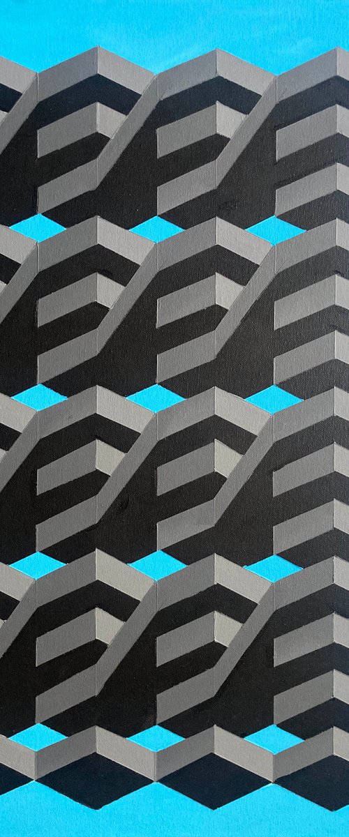 Original Geometric Canvas Painting by Dominic Joyce