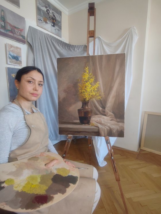 Yellow Flowers in a Vase