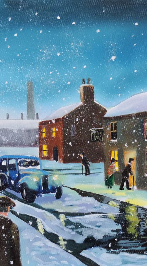 the Crown Inn Street in winter by Gordon Bruce