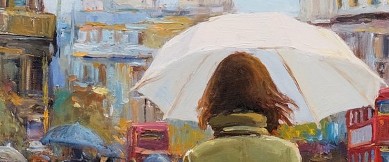 A Rainy Day in London Streets