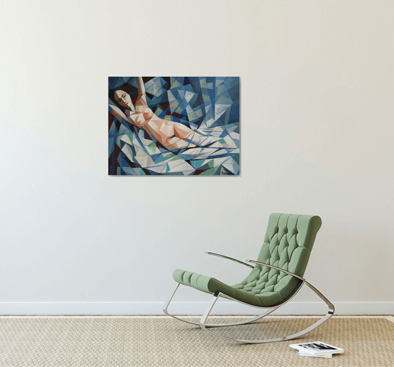 Dream(60x80cm, cubism, oil painting, ready to hang)