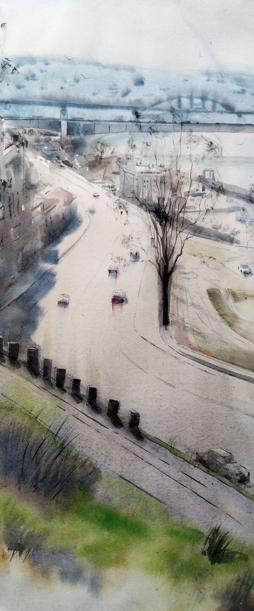 In light and green Belgrade by Nenad Kojić watercolorist