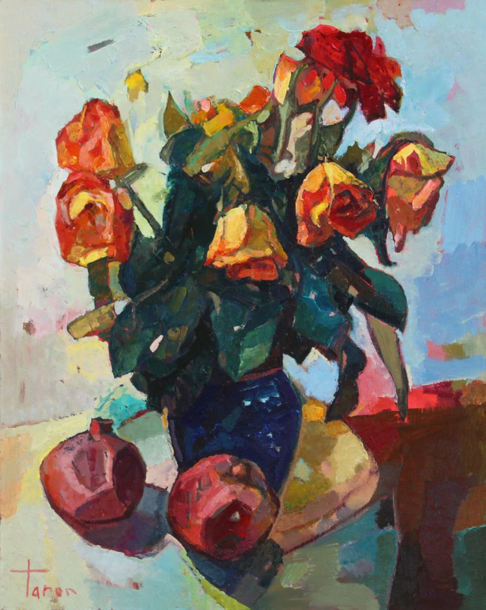 Roses with pomegranates by Taron Khachatryan