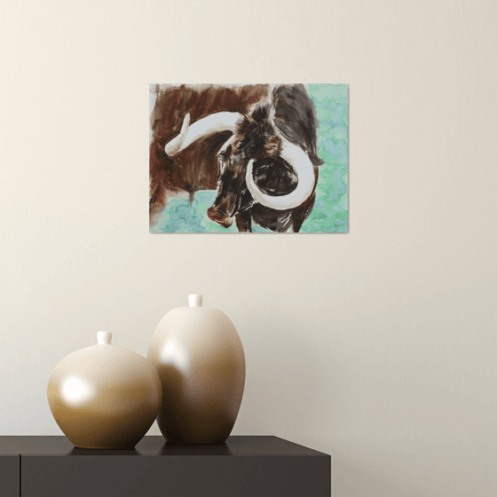 Bull I - Animal portrait /  ORIGINAL PAINTING