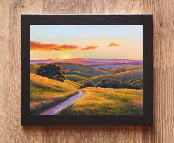 California hills at sunset