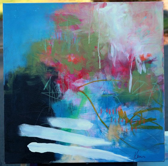 A Different Kind of Strom 20x20" Colorful Abstract Expressionist Painting on Canvas
