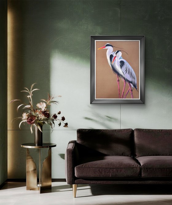 Heron Wader Ardea Hern Stroks