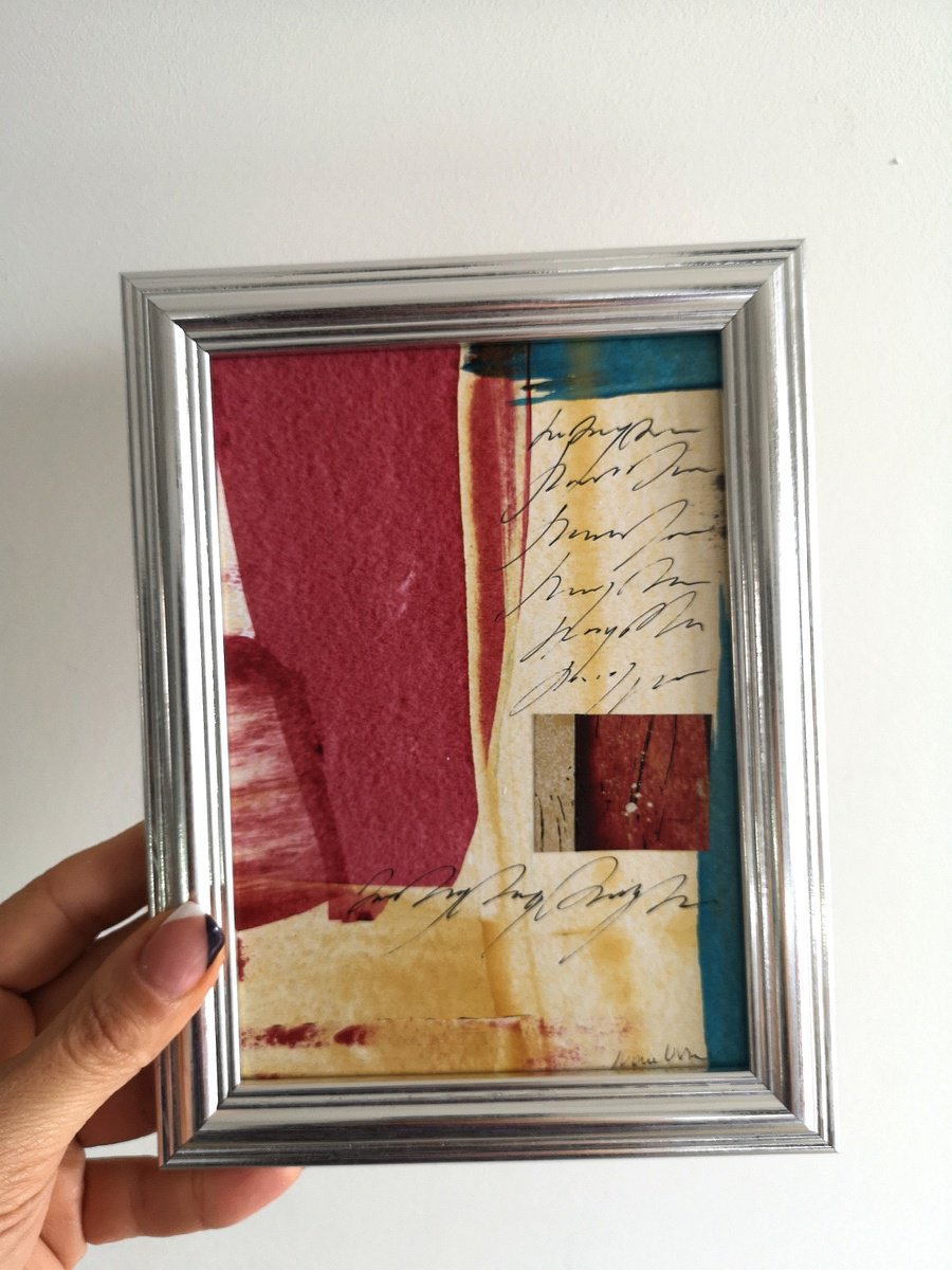 Abstract Collage By Ivana Urso, 6 X 8, Geometries Of The Soul Iii, Original Artwork