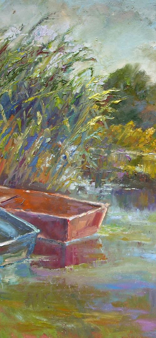 Boats. Couple in love by Liubov Ponomarova
