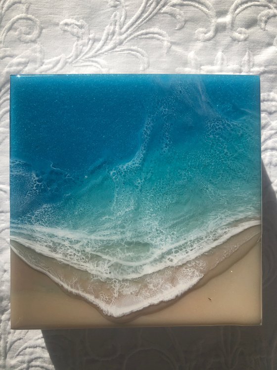 White Sand Beach - Peace - Seascape Painting Gift idea