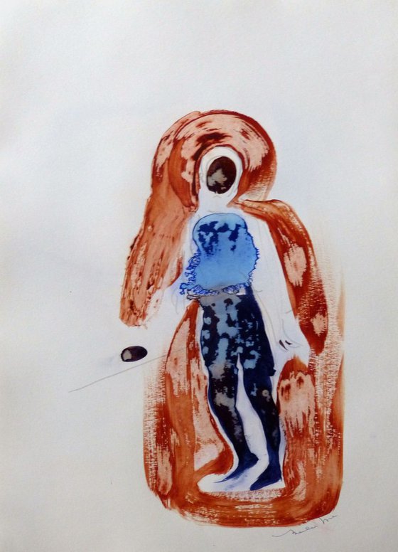 Figure 18P2 , Acrylic on paper 29x42 cm