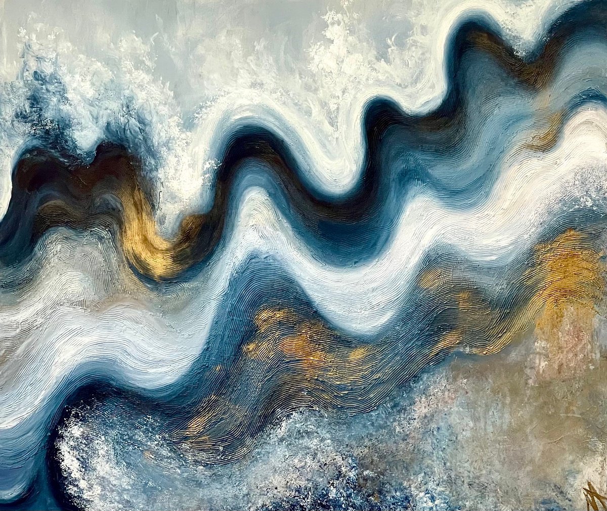 Organic Abstract Painting By Anastasiia Novitskaya, 55 X 47, Beneath The Surface, Original Artwork